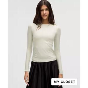 Lululemon Wundermost Nulu Crewneck Long Sleeve Shirt XS Bone